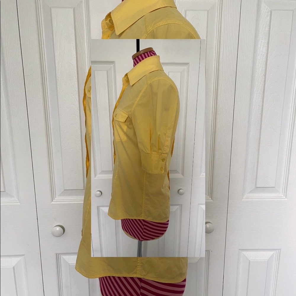 Lemon Colored Button Down Blouse - image 2